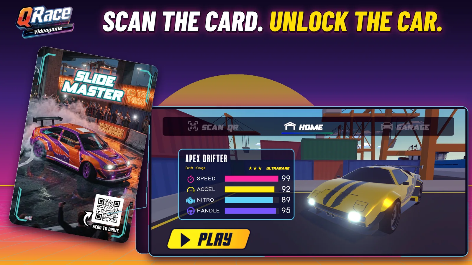 QRace Videogame app: scan the card